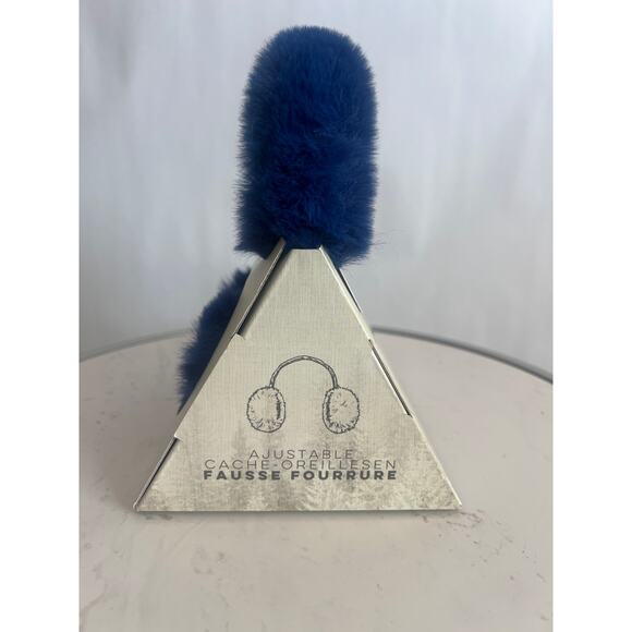 ASPEN FAUX FUR WINTER EAR MUFFS ROYAL BLUE NEW WITH TAGS - Picture 2 of 8